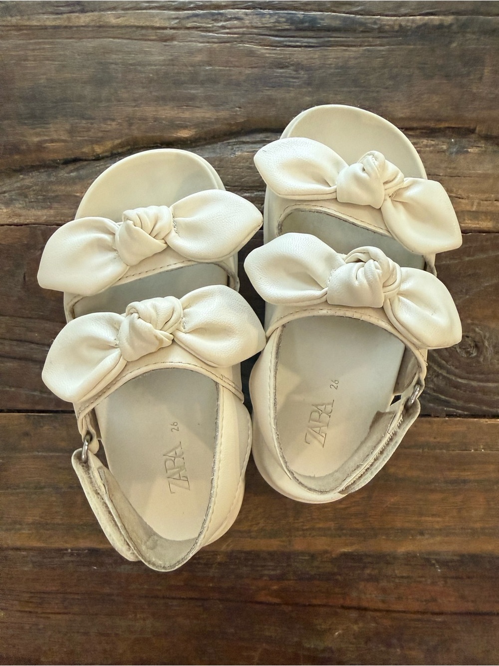 Zara Cream Bow Girls Sandals